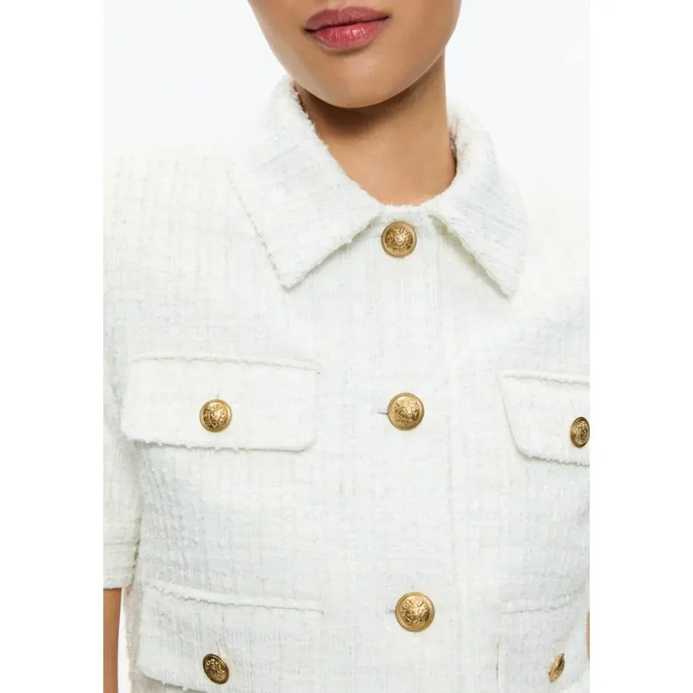Alice and Olivia Elle Tweed Jacket Off White size 4 - Picture 7 of 7